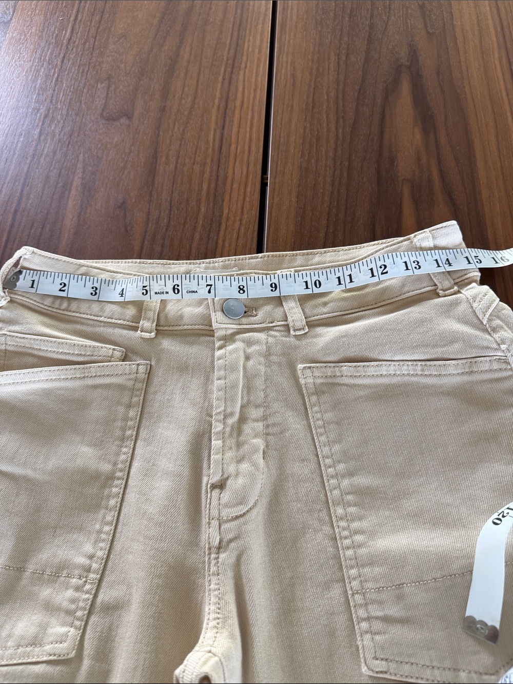 Pilcro Anthropologie Cream Ecru Straight Leg Utility Jeans Size 26 - Picture 6 of 8